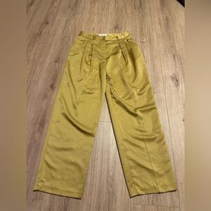 The Frankie Shop Mustard Yellow Wide-Leg Trousers Size Large